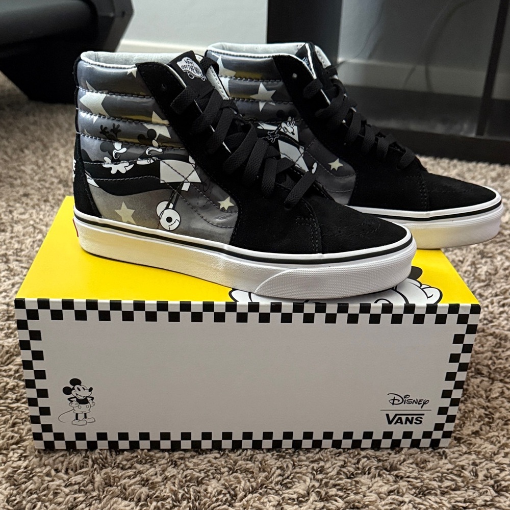 Vans Disney Black and Gray High-Top Sneakers